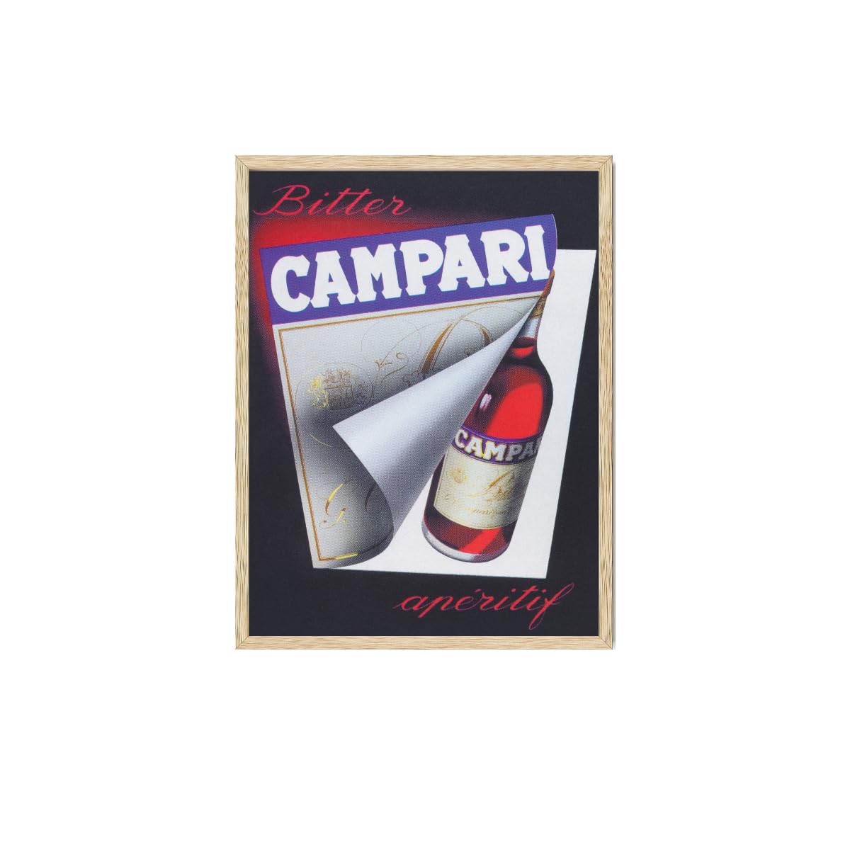 額縁付きポスター画　campari 額装品 CAMPARI カンパリ イタリア カンパリソーダ /80年代/昭和